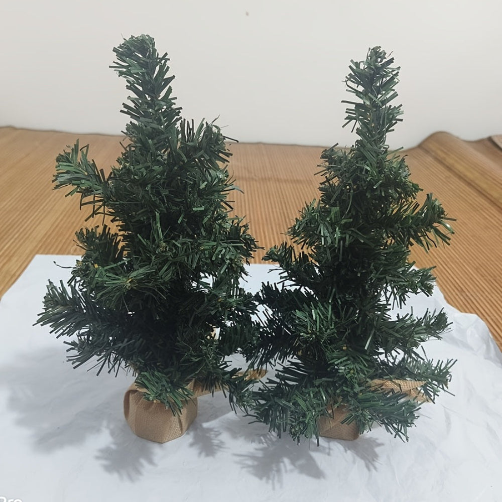 Kleiner Weihnachtsbaum, rustikale Jute-Basis, Tischdekoration