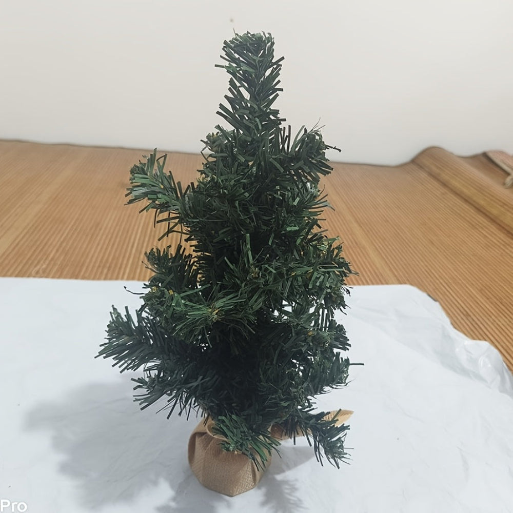 Kleiner Weihnachtsbaum, rustikale Jute-Basis, Tischdekoration