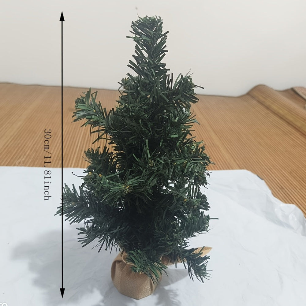Kleiner Weihnachtsbaum, rustikale Jute-Basis, Tischdekoration