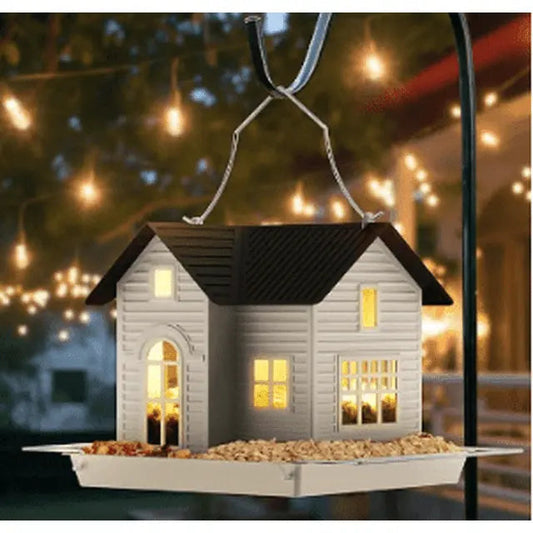 kaufsy | Solar-Vogelhaus mit LED – Leuchtende Gartenlaterne & Futterstation in einem!