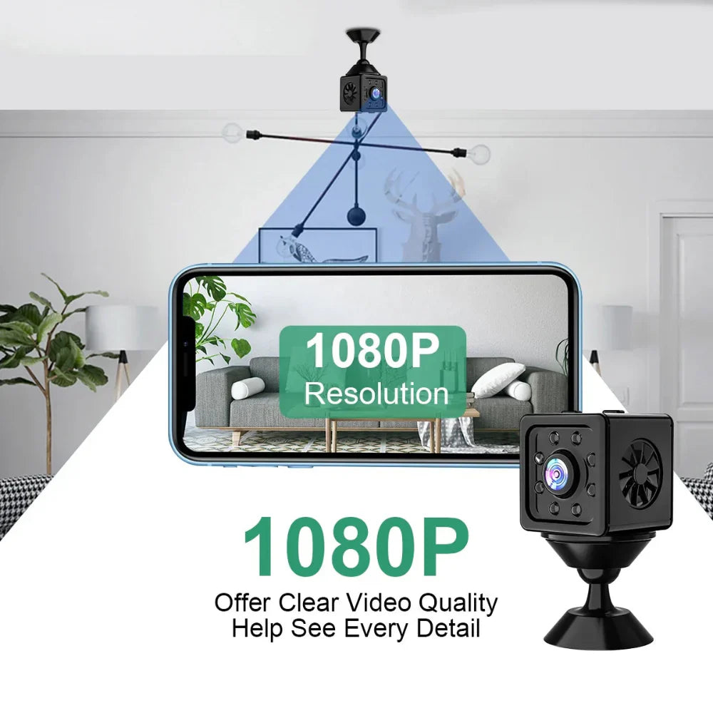 Überwachungskamera 1080p, kabellos, WiFi, Mini CCTV IP Kamera