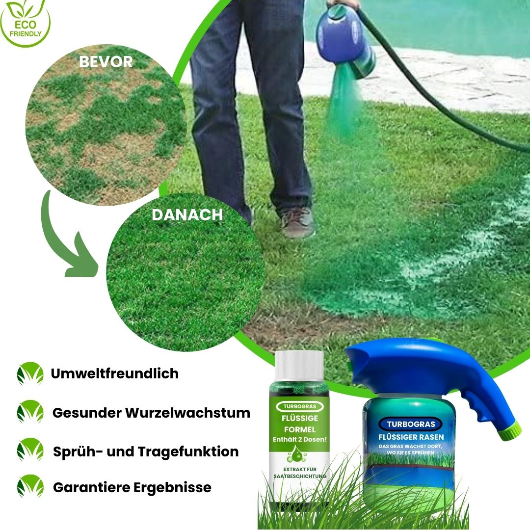 Turbogras - für gesunden und schnellwachsenden Rasen inkl. Gratis eBook für nachhaltige Gartenpflege