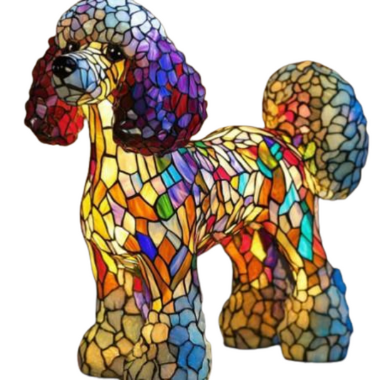 Hundelampe KristallFlamme – Handgearbeitete LED Lampe für Garten & stilvolle Dekoration