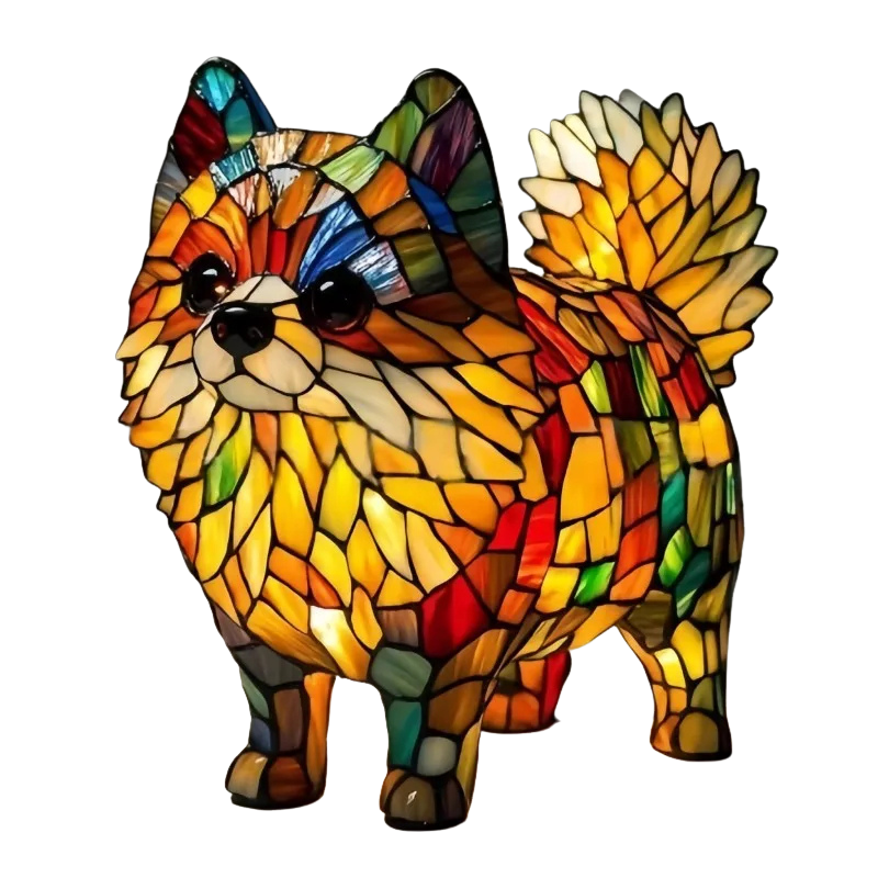 Hundelampe Strahlender Pommer – Stilvolle LED-Lampe mit Hundemotiv für Zuhause & Büro