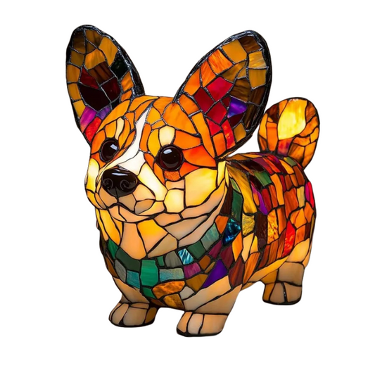 Hundelampe Corgi Glanzlicht – Kreative LED Außenlampe mit Hundemotiv für Garten & Balkon