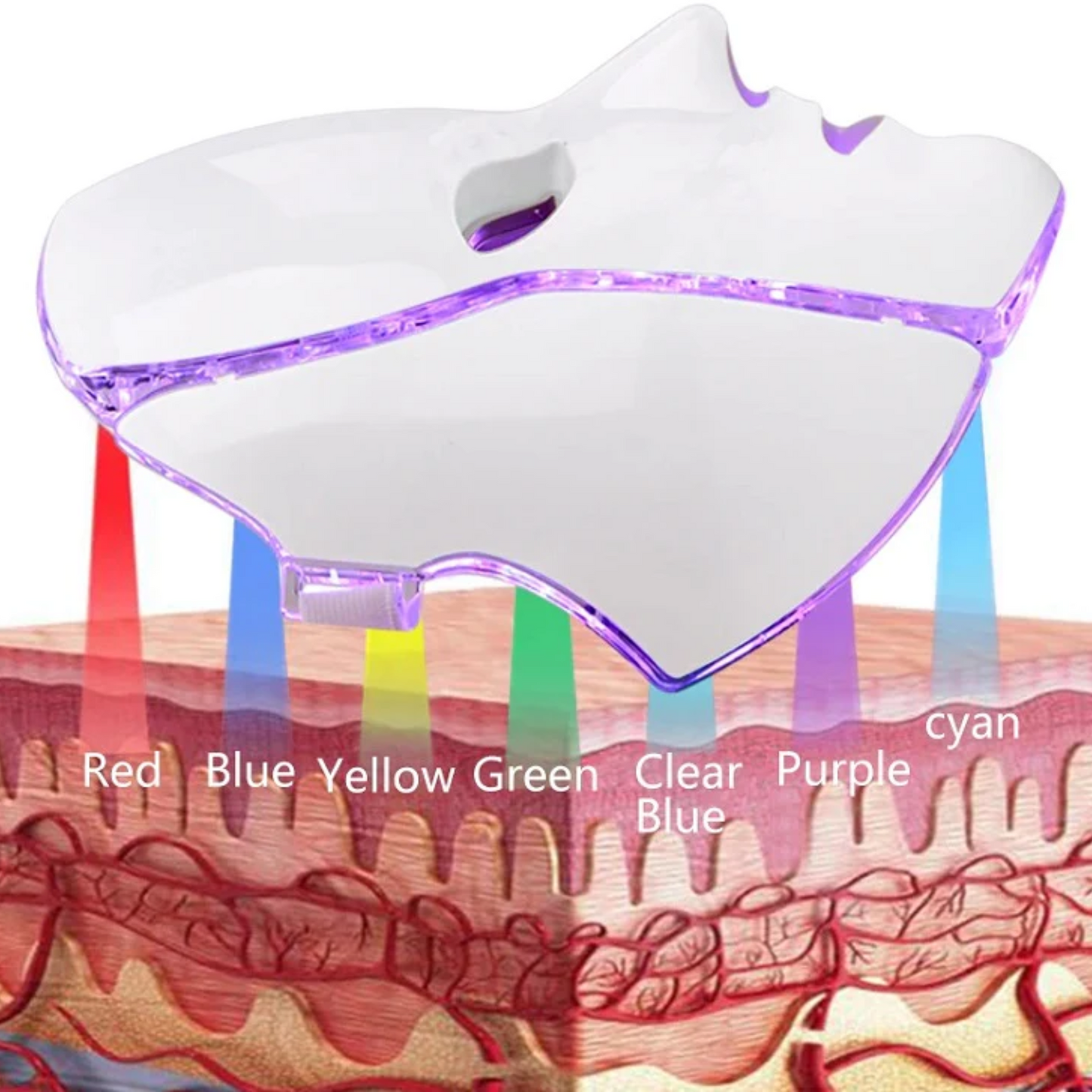 kaufsy | 7 Farben LED Photon Lichttherapie Maske - Gesichts- und Halsbehandlung