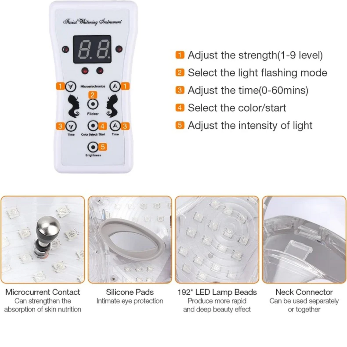 kaufsy | 7 Farben LED Photon Lichttherapie Maske - Gesichts- und Halsbehandlung