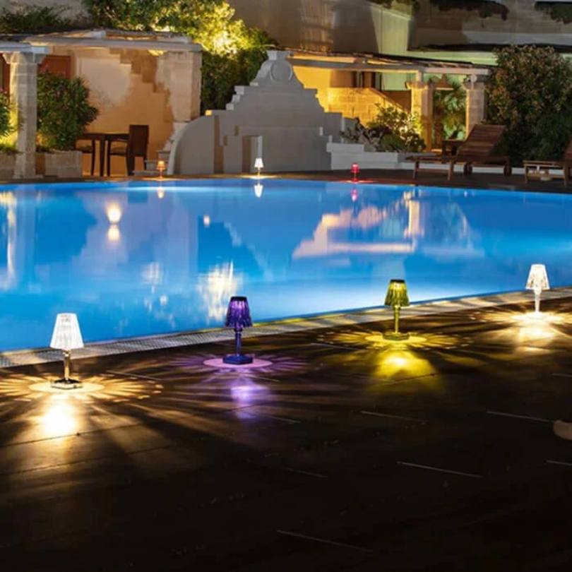 LumiVera – Kristall Tischlampe dekorativ modern warmweiß Licht E27