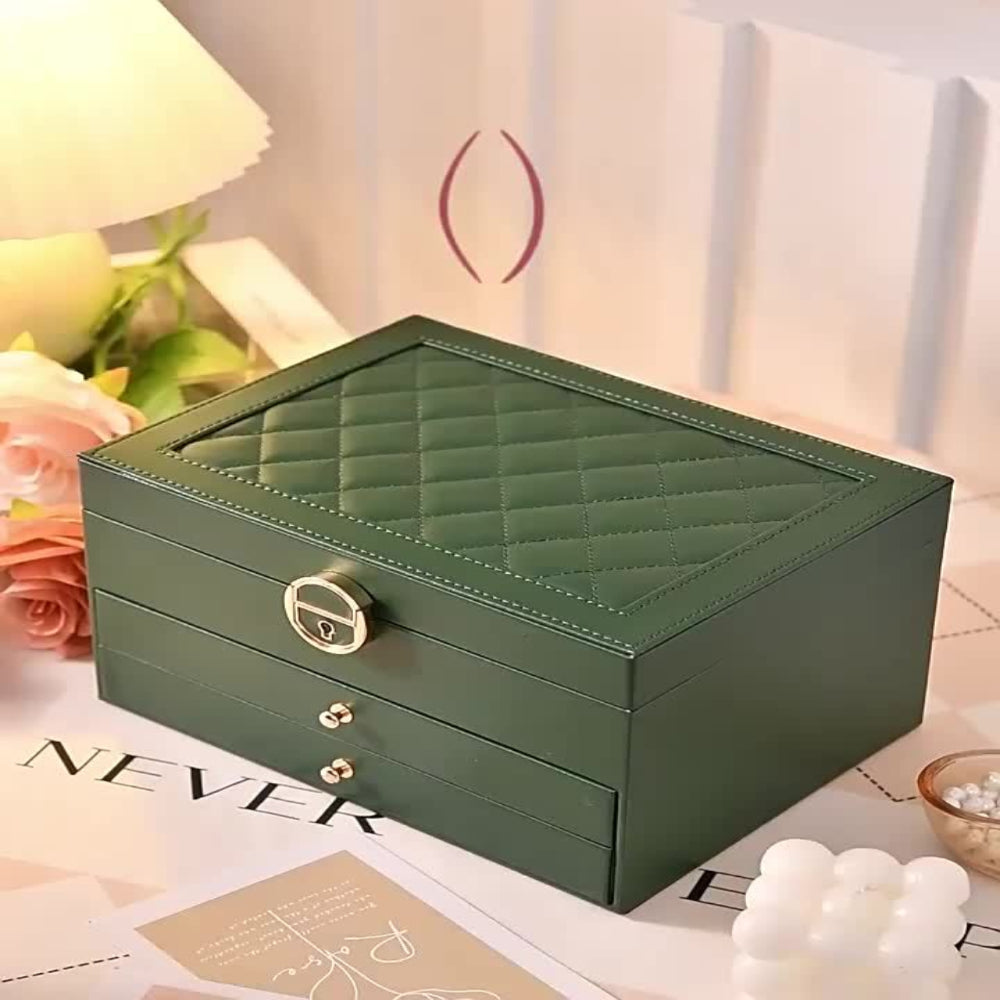 Velvique - Luxus Leder Schmuck Organizer Box