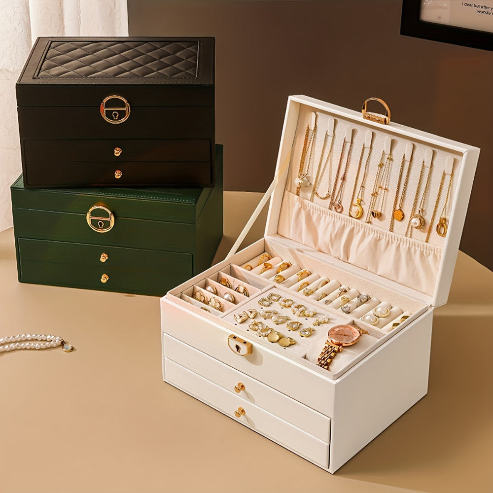 Velvique - Luxus Leder Schmuck Organizer Box