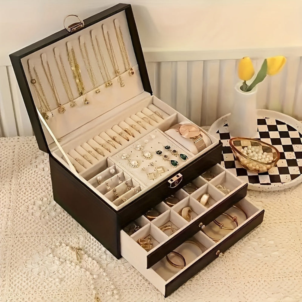 Velvique - Luxus Leder Schmuck Organizer Box