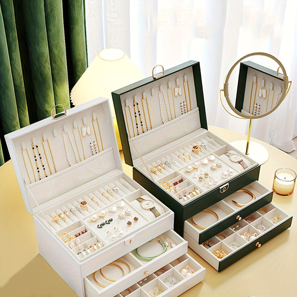Velvique - Luxus Leder Schmuck Organizer Box