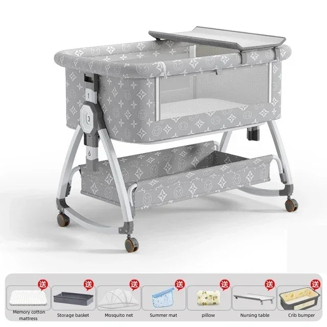 Nuvella – Verstellbares Babybett klappbar & sicher – Zuhause & unterwegs
