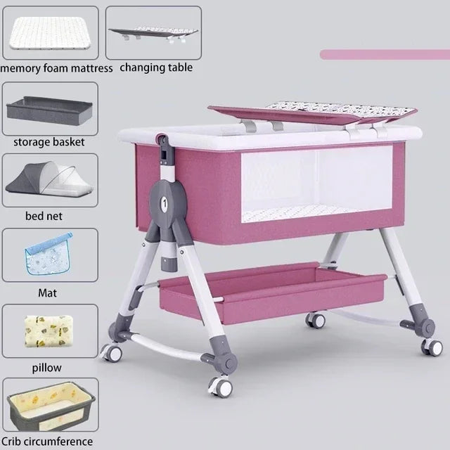 Nuvella – Verstellbares Babybett klappbar & sicher – Zuhause & unterwegs