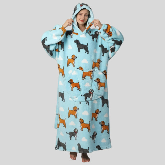 Damen Oversized Hoodie-Decke, warm, gemütlich, Weihnachtsoutfit