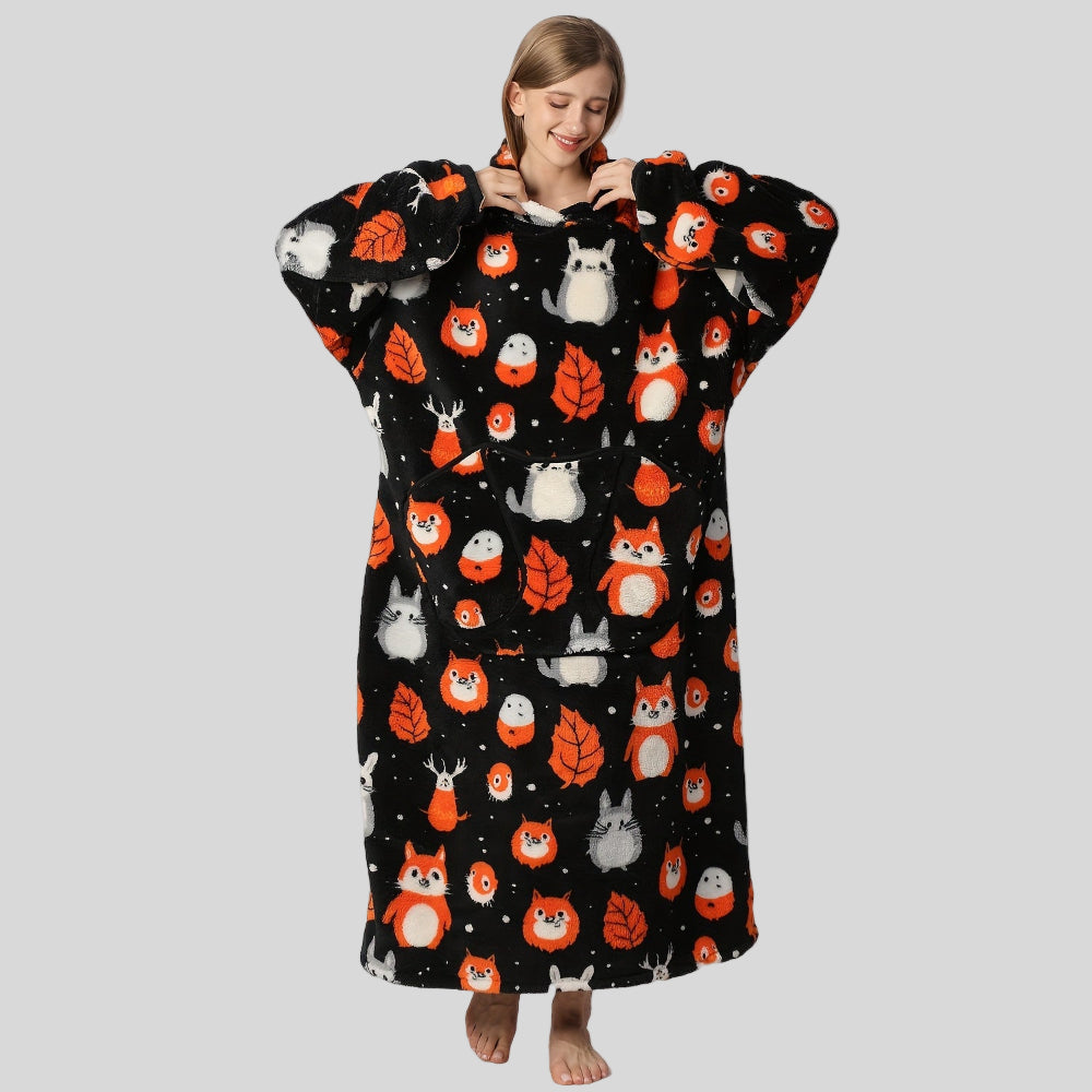 Damen Oversized Hoodie-Decke, warm, gemütlich, Weihnachtsoutfit