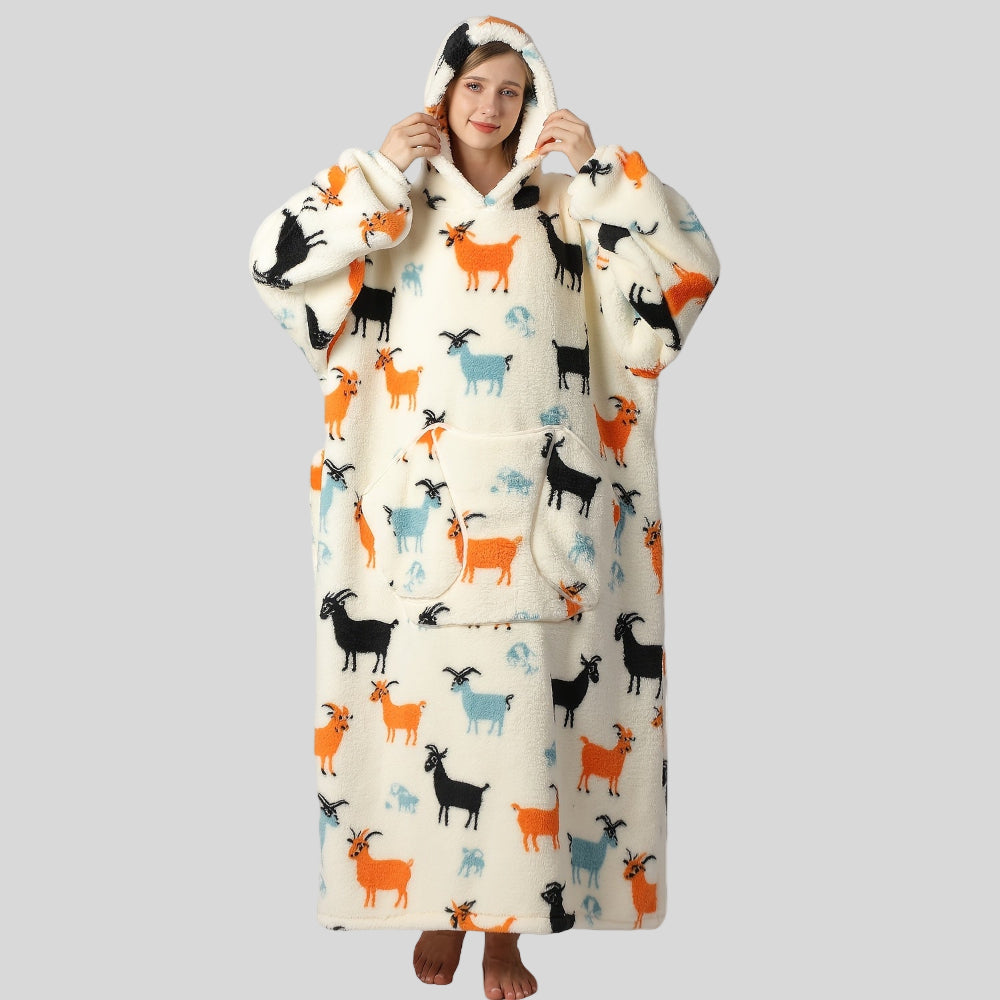 Damen Oversized Hoodie-Decke, warm, gemütlich, Weihnachtsoutfit