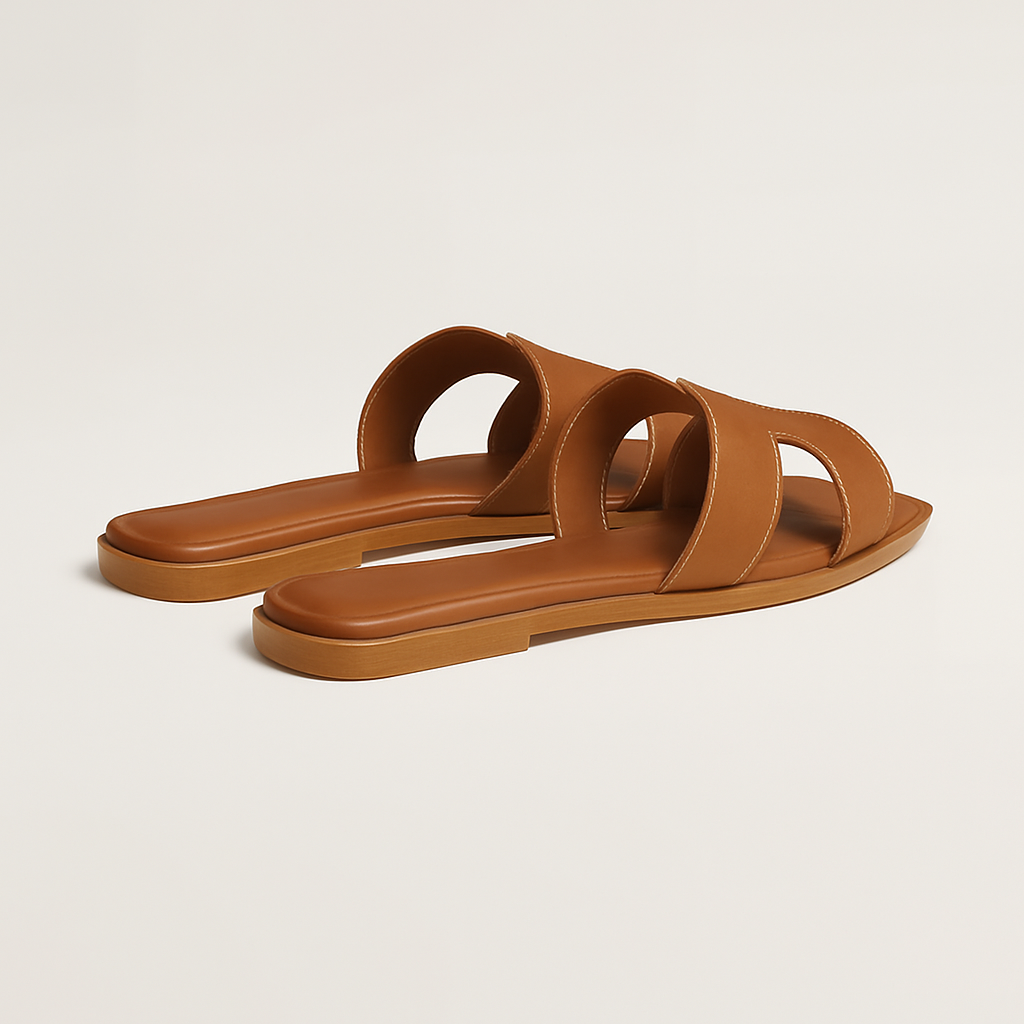 Damen Slip-On Sandalen, flach, bequem, Sommer Schuhe