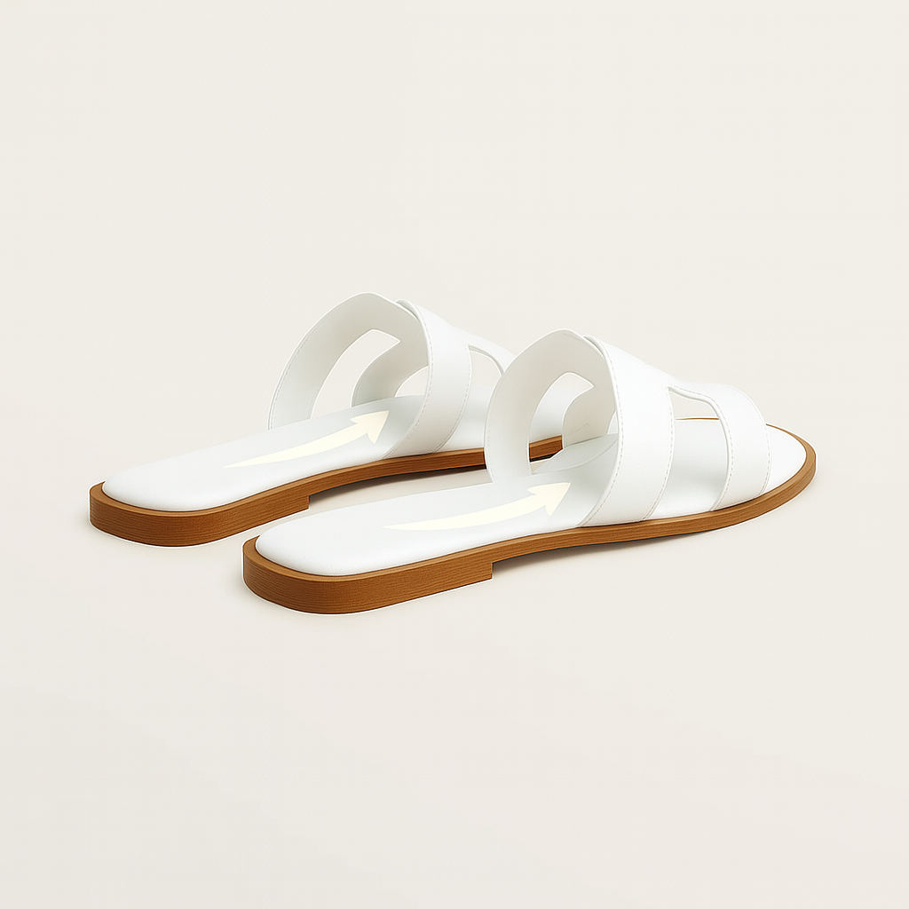 Damen Slip-On Sandalen, flach, bequem, Sommer Schuhe