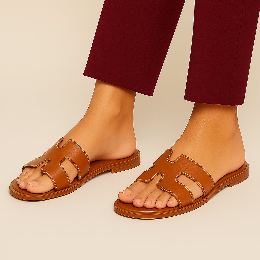 Damen Slip-On Sandalen, flach, bequem, Sommer Schuhe