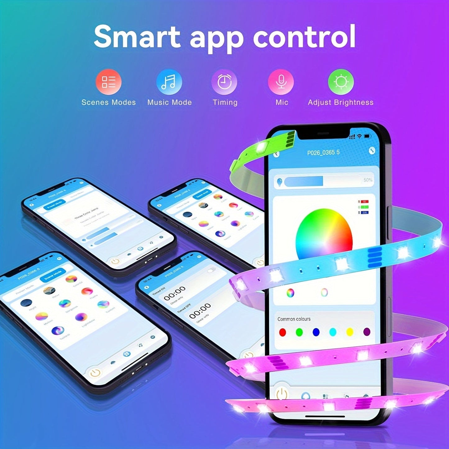 LED Strip Lights, Farbwechsel, App-Steuerung