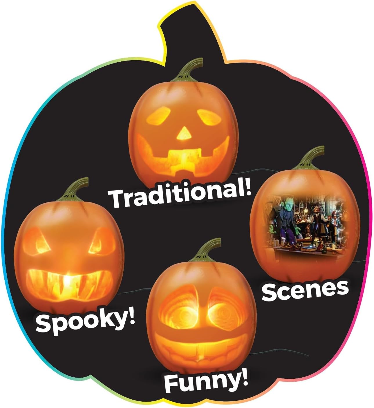 Animierter Singender Halloween Kürbis, Bewegungssensor, Projektionsgesicht