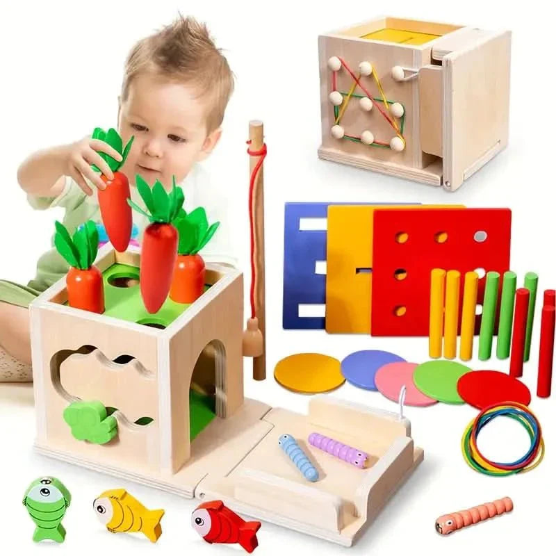 kaufsy | 8-in-1 Montessori Spielbox für Babys - Fördert Entwicklung und Kreativität