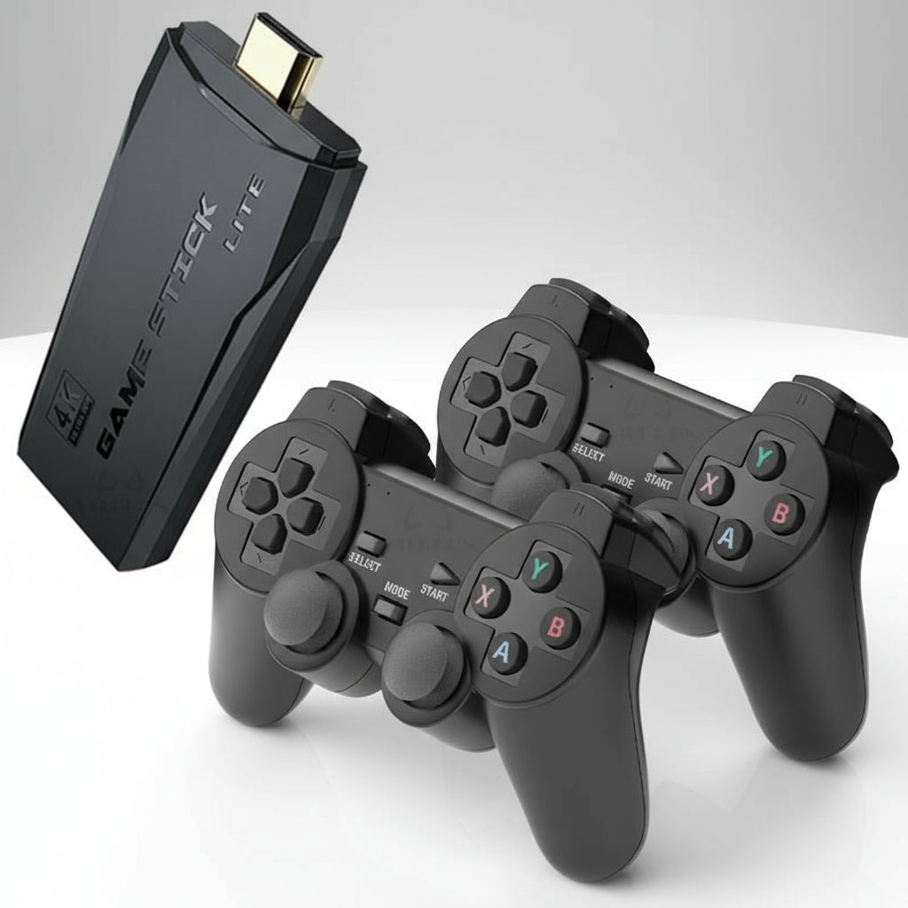 4K Retro Spielekonsole, Stick & Dual Wireless Controller Set