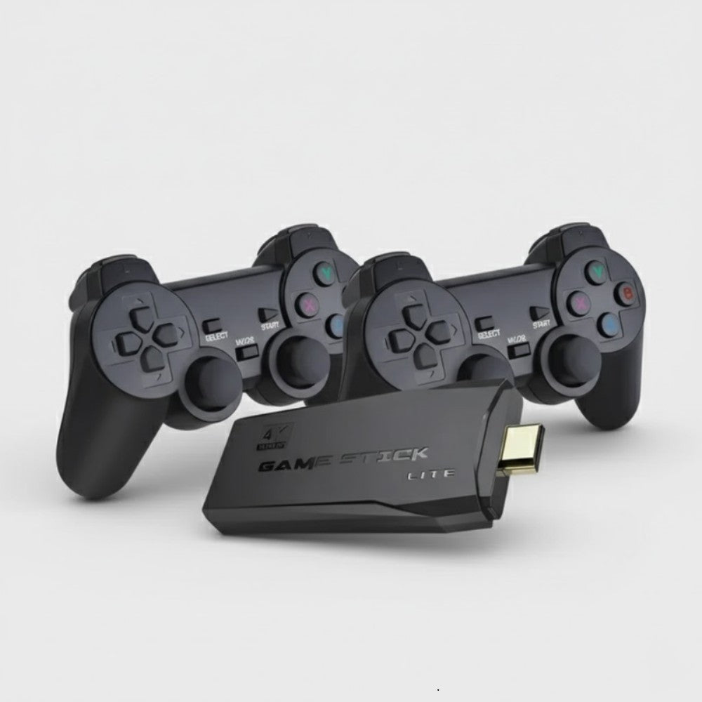 4K Retro Spielekonsole, Stick & Dual Wireless Controller Set