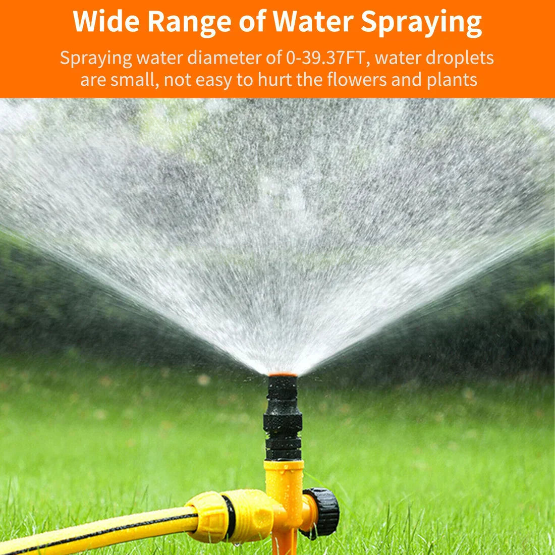 360° rotierender Rasensprenger – Automatisches Bewässerungssystem für Garten & Terrasse (20 m Reichweite)