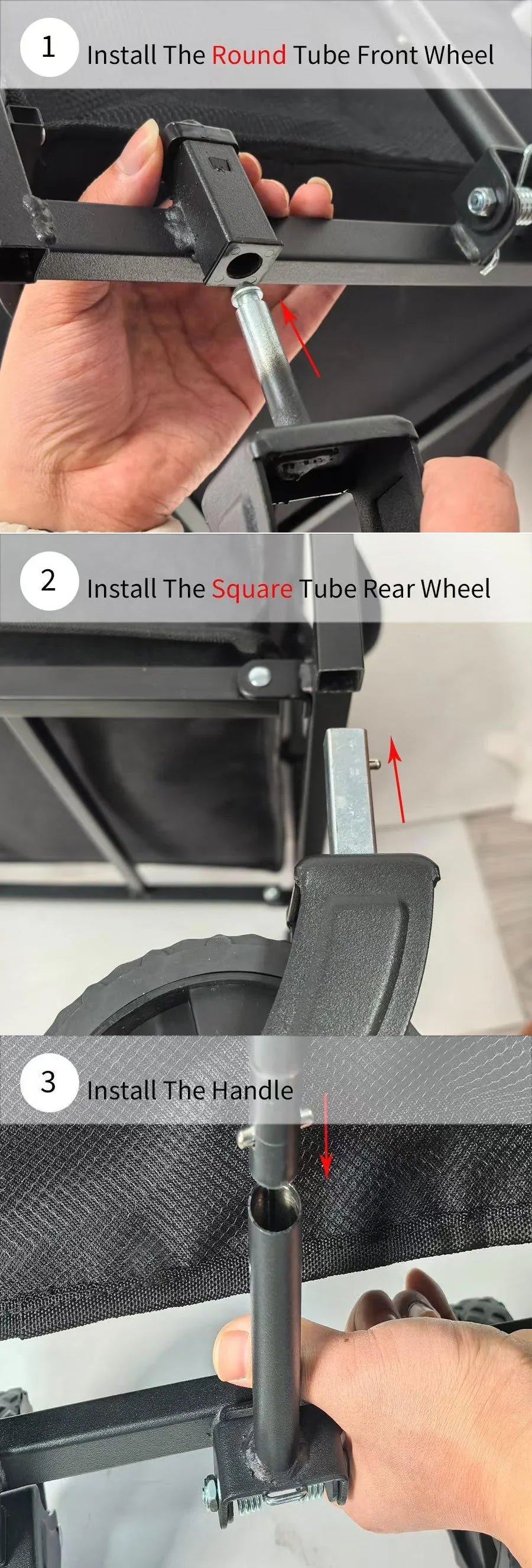 Faltbarer Gartenwagen, 150kg Traglast, Teleskopgriff, 360° Räder, Outdoor