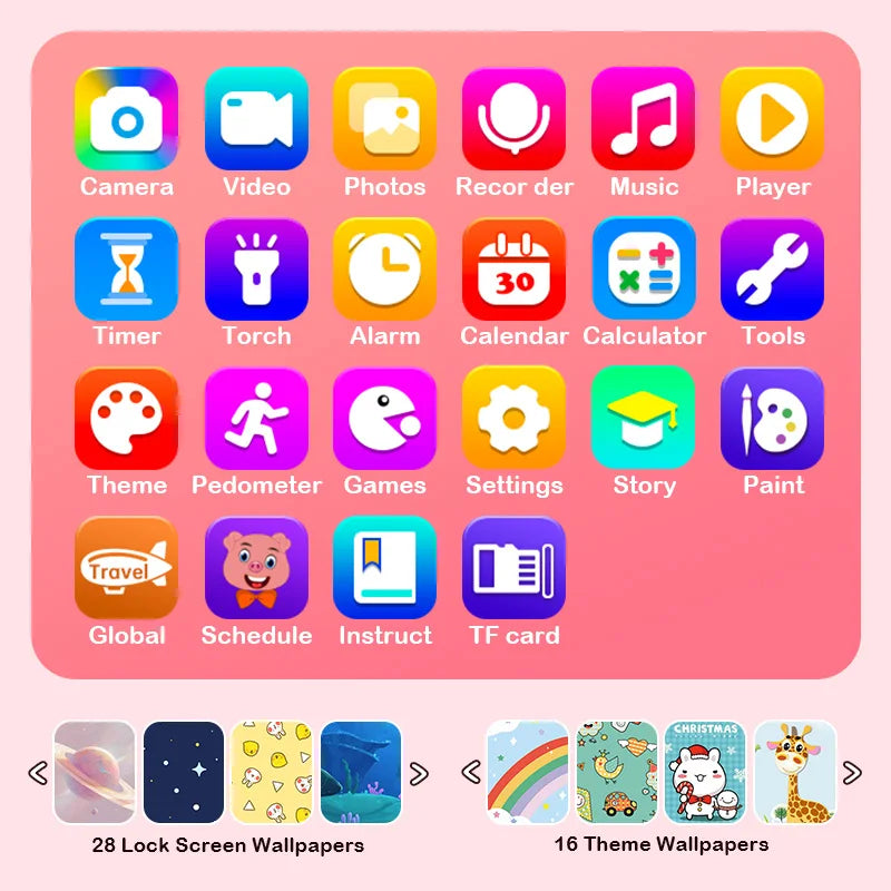 kaufsy | Kinder Spieltelefon mit Dualkameras und Bildungsfunktionen