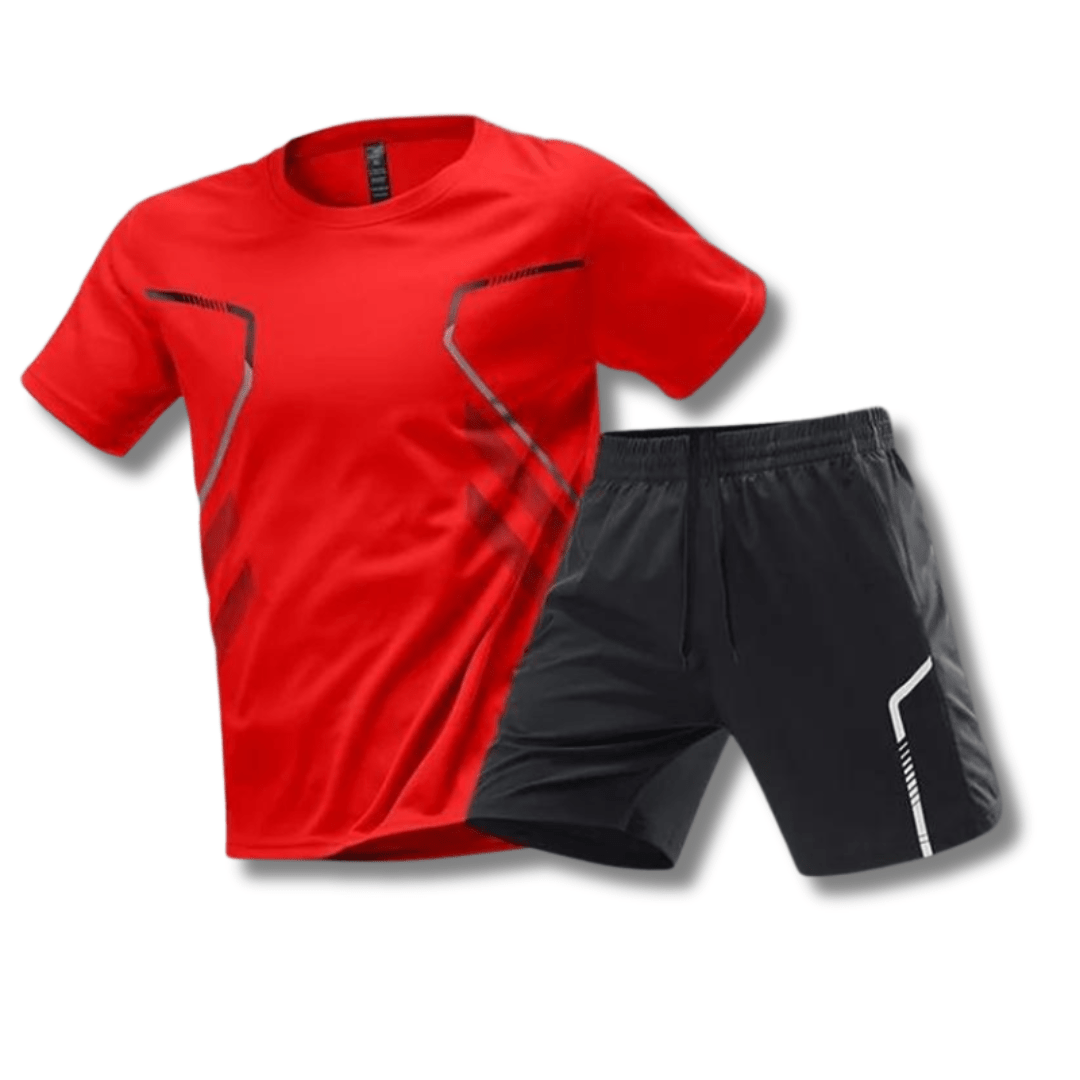 Herren Sportoutfit, atmungsaktives T-Shirt & flexible Shorts für Training