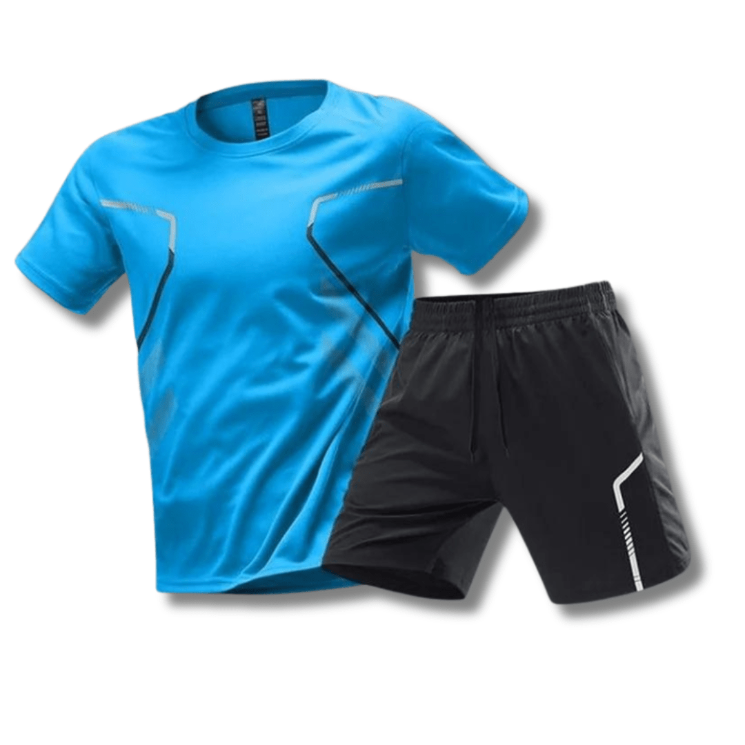 Herren Sportoutfit, atmungsaktives T-Shirt & flexible Shorts für Training