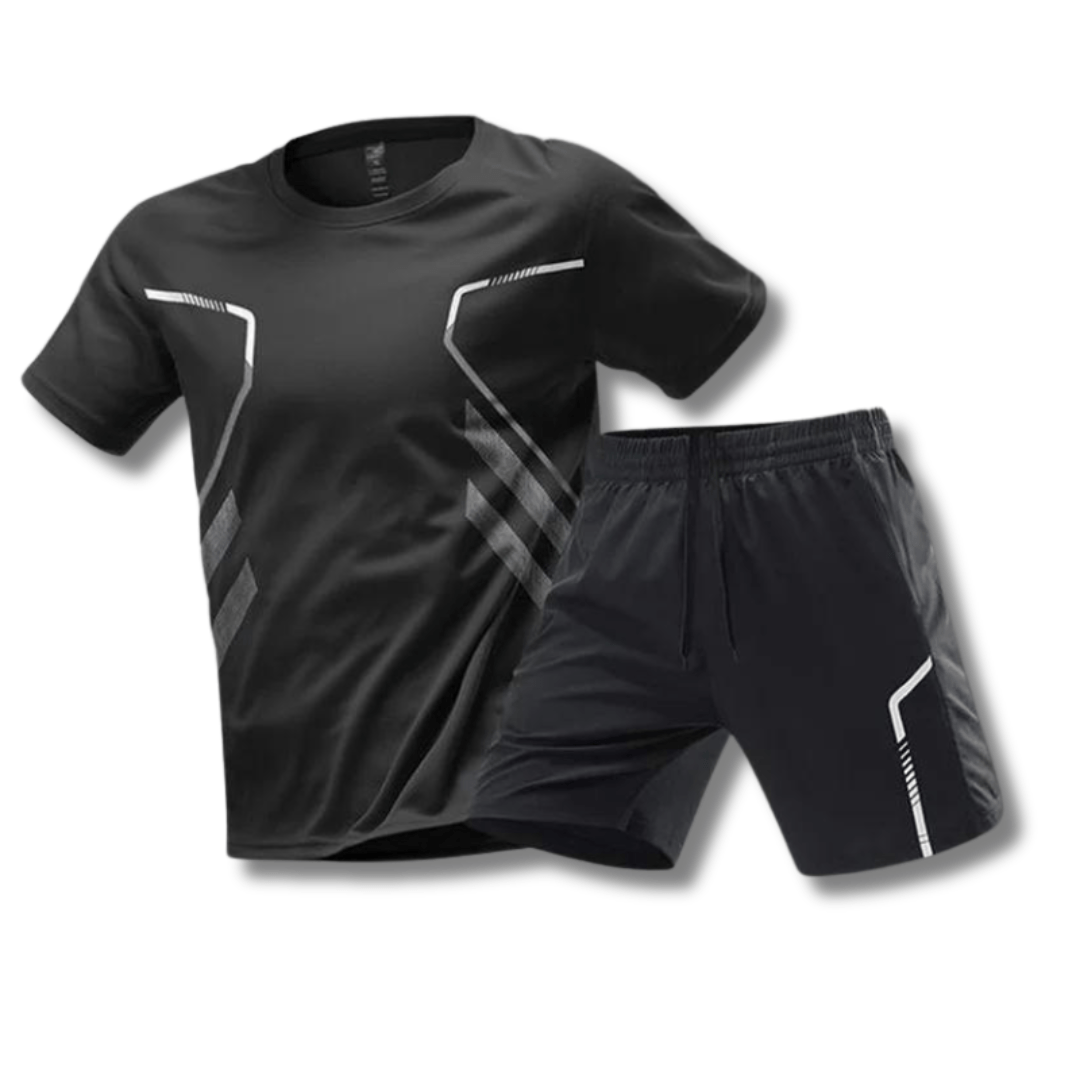 Herren Sportoutfit, atmungsaktives T-Shirt & flexible Shorts für Training