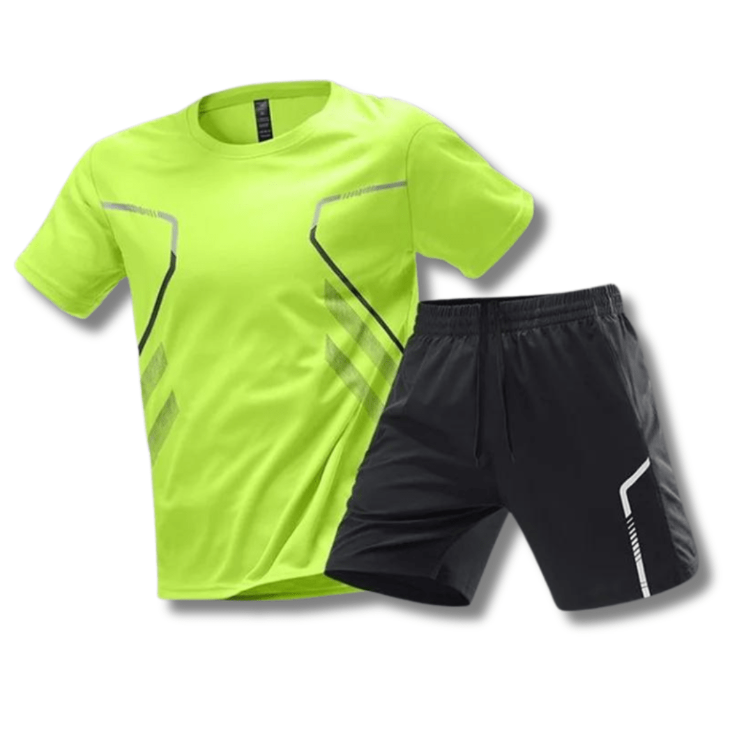 Herren Sportoutfit, atmungsaktives T-Shirt & flexible Shorts für Training