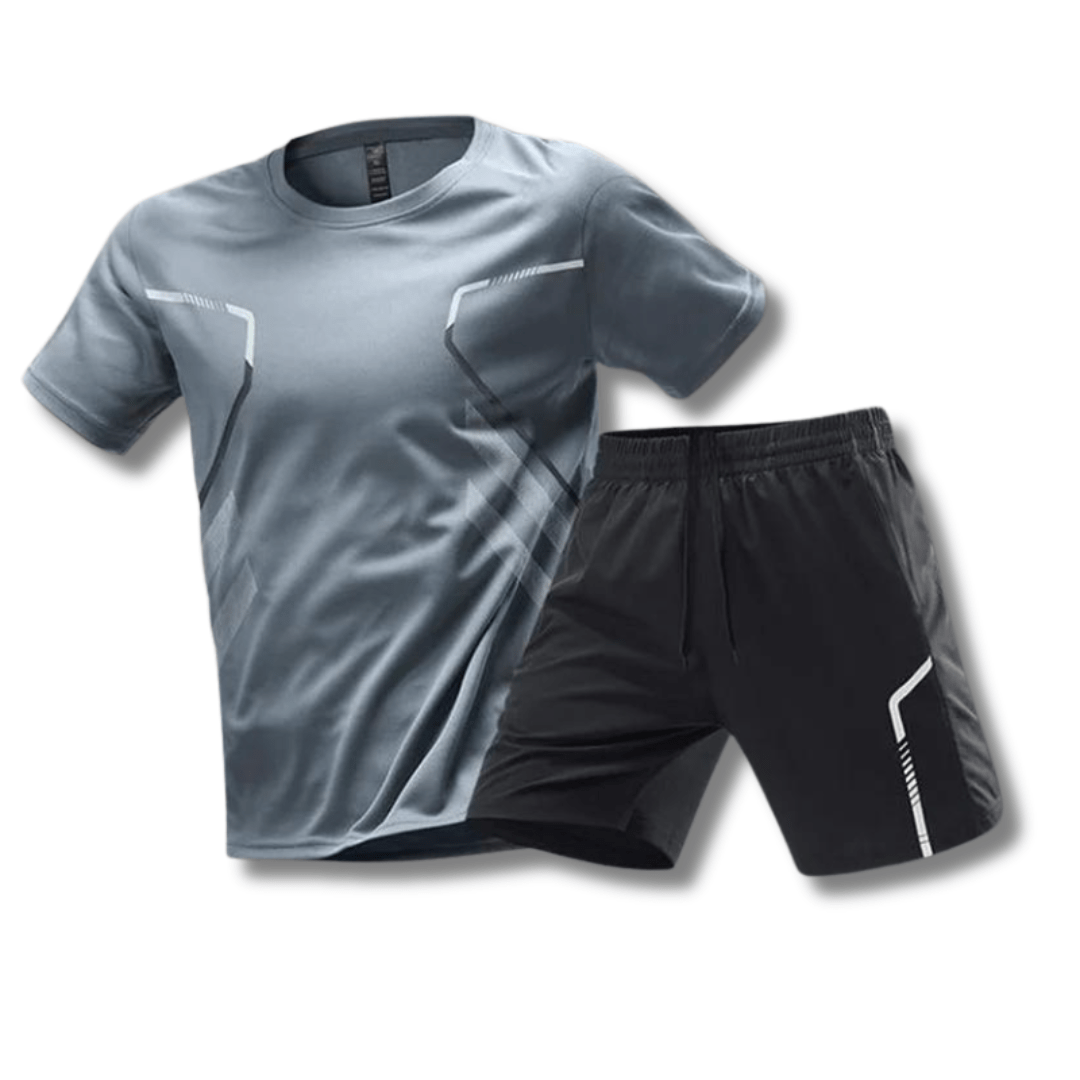 Herren Sportoutfit, atmungsaktives T-Shirt & flexible Shorts für Training