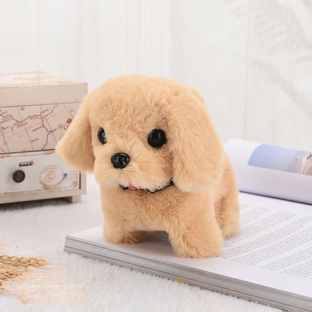 Interaktiver Roboterhund, realistischer laufender und bellender Welpe