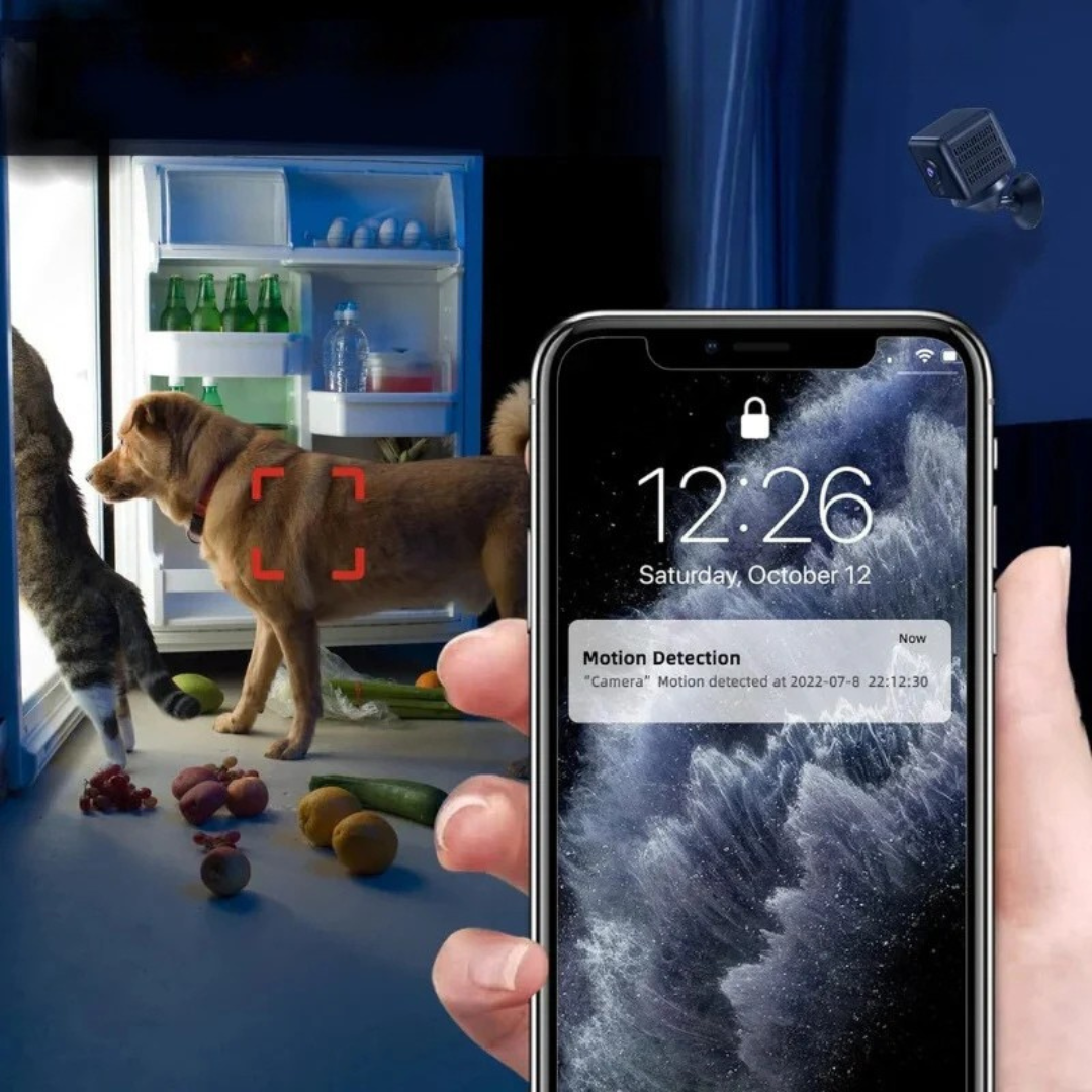 Mini Sicherheitskamera | Wifi | Drahtlos | Wiederaufladbar | 1080 HD – Crystalli