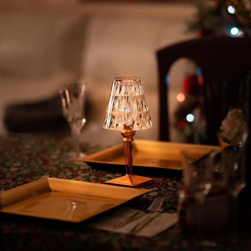 LumiVera – Kristall Tischlampe dekorativ modern warmweiß Licht E27