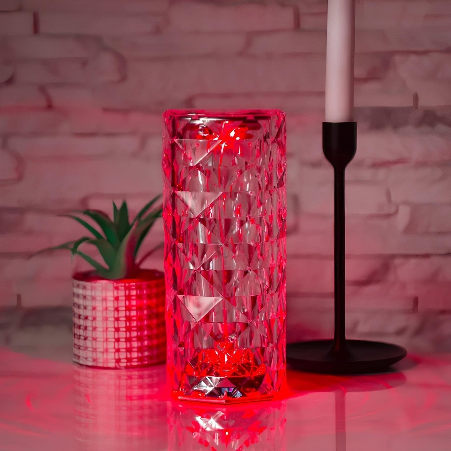 LumiCrystal – Kristall Tischlampe Touch & 16 Farben mit Fernbedienung