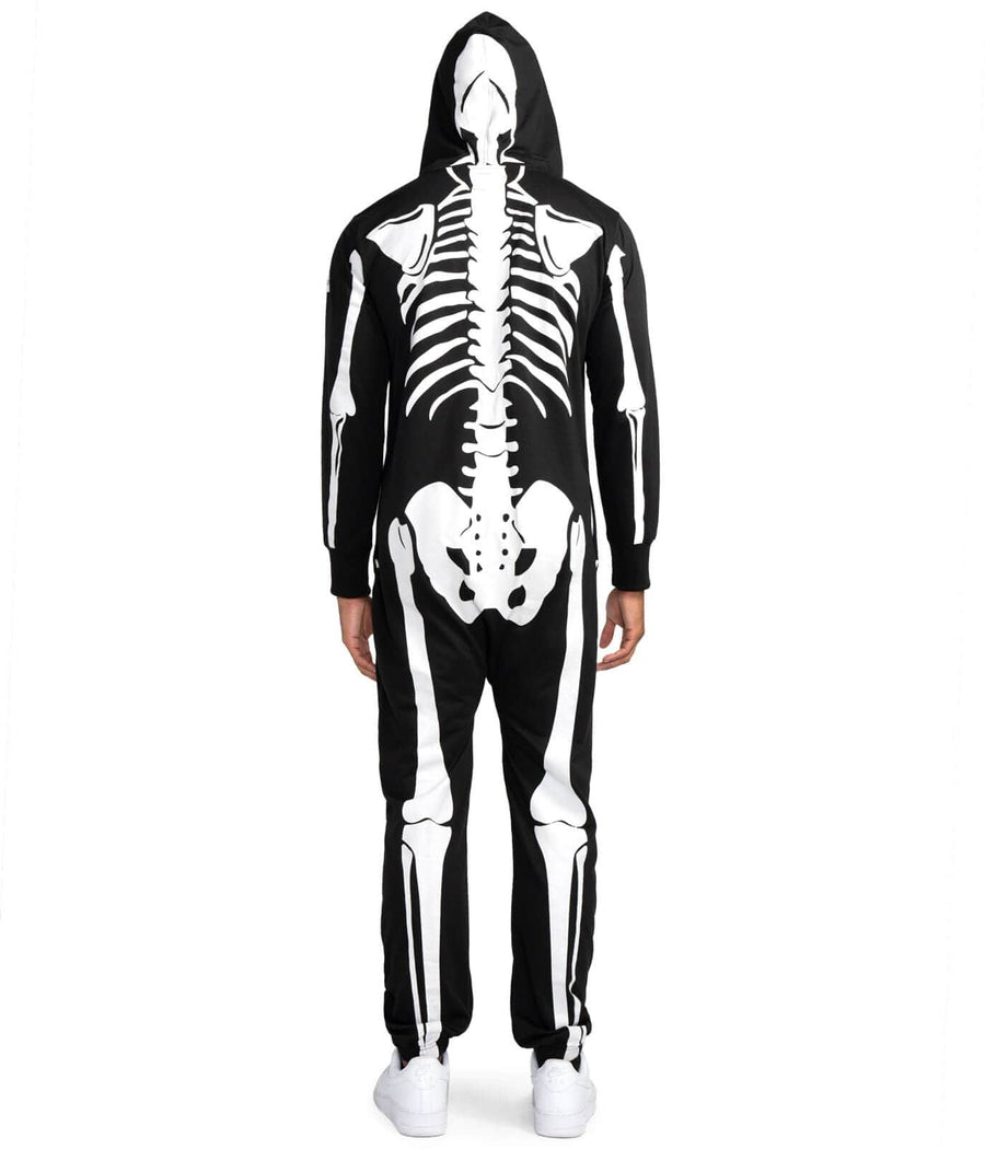 Herren Skelett Jumpsuit Kostüm, Ganzkörper Schädel & Knochen für Halloween