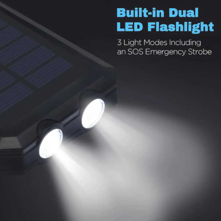 Solar Power Bank, wasserdicht, tragbares Ladegerät