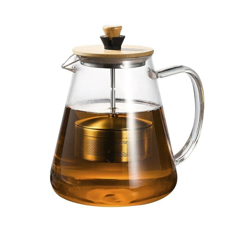 kaufsy | Edelstahl-Teesieb Glas Teekanne Klarer Filtertopf Hitzebeständiger Kochend Wasserkocher